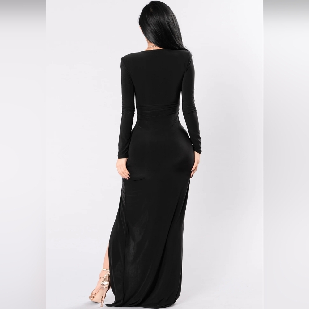 🥀🌻 Long Sleeve Thigh High Slit Dress - Picture 4 of 7